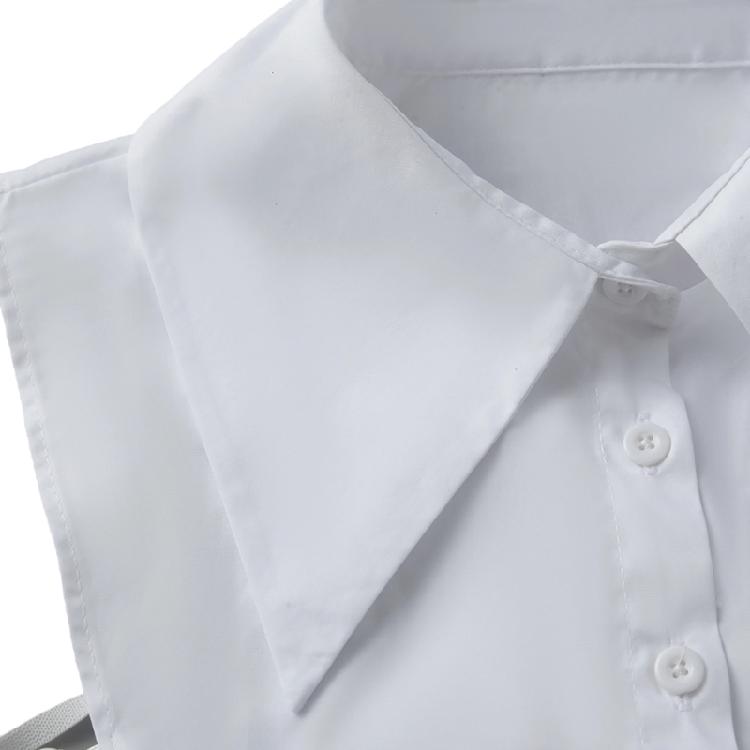 Women Shirt Collar Insert Accessory, Detachable Pointed Collar Panel with Button Front for Casual Daily Styling