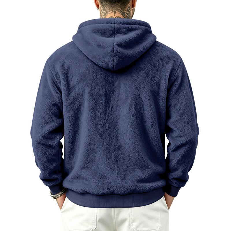 Men S Loose Fit Fleece Lined Hooded Sweatshirt Casual Outdoor Daily Wear