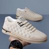 Fashion Spring New Shoes for Men Genuine Leather Casual Shoes Fashion Knurling Flat Skateboard Shoes Youth Lace-up Sneakers