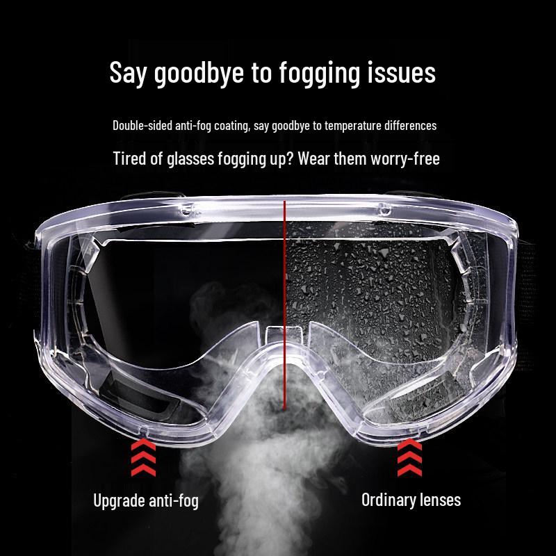Acid-Base Resistant Windproof Dustproof Goggles: Anti-Corrosion, Transparent, Fully Enclosed Splash Protection for Industrial Use.