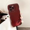 Retro Weinrot Gewellter Rand Stoßstange Handyhülle Für iPhone 17 16 Pro Max 15 13 11 12 14 Air Weiches Silikon Rückseite Hülle