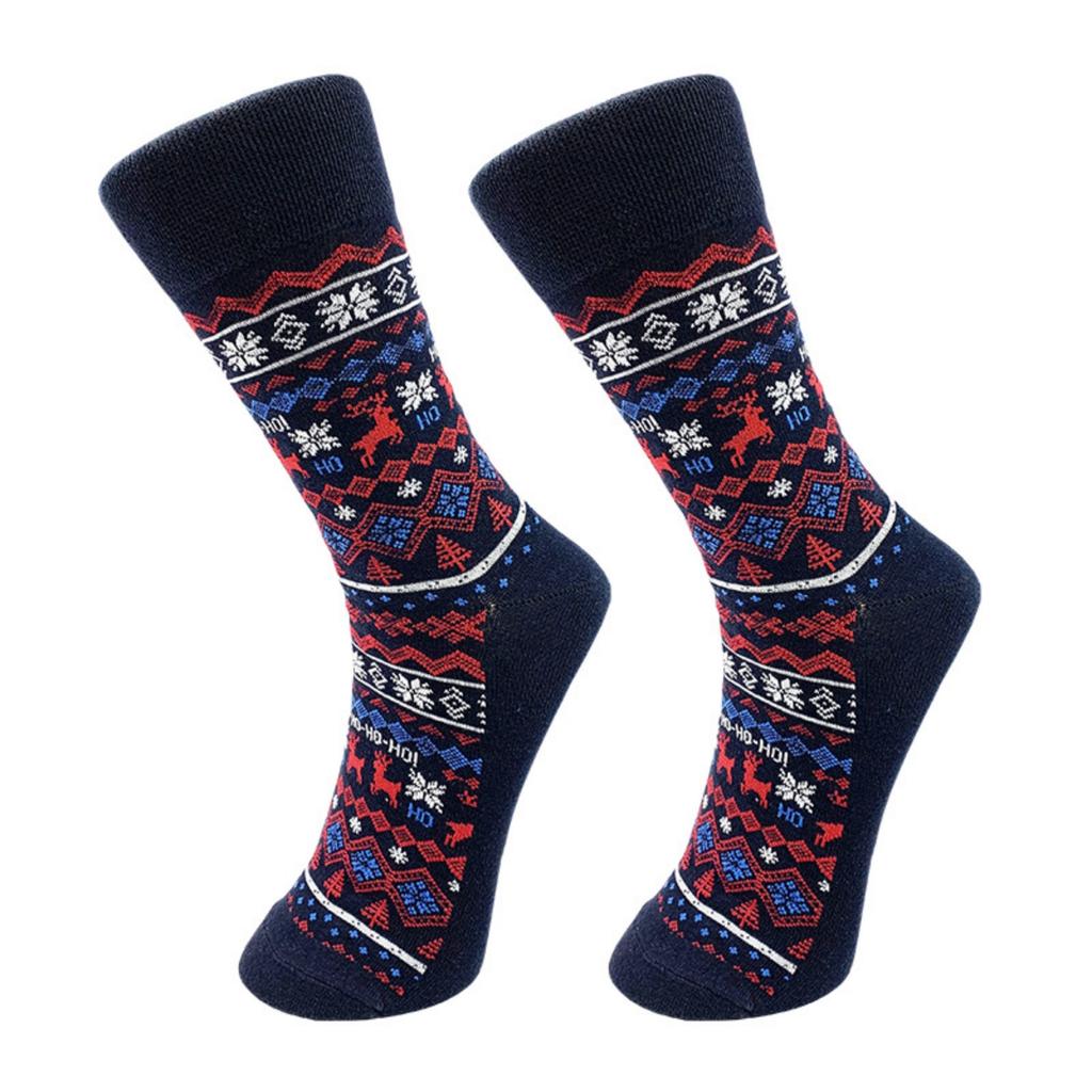Christmas Gift: Mid-calf Socks, Elk Pattern Trendy Cotton Socks