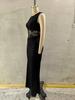 European-Style Spring Fashion Lace Patchwork Backless Sleeveless Long Dress