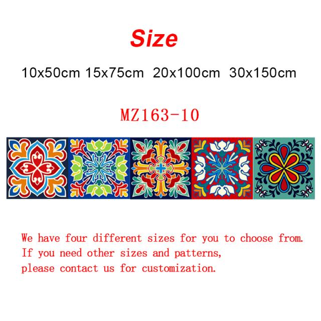 

Красочный узор, керамическая плитка, стикеры на стену, столы, ванная комната, кухня, домашний декор, наклейки на стены, водостойкая пленка и палочка, ПВХ, художественная фреска 10cmX50cmX1pc белый/синий