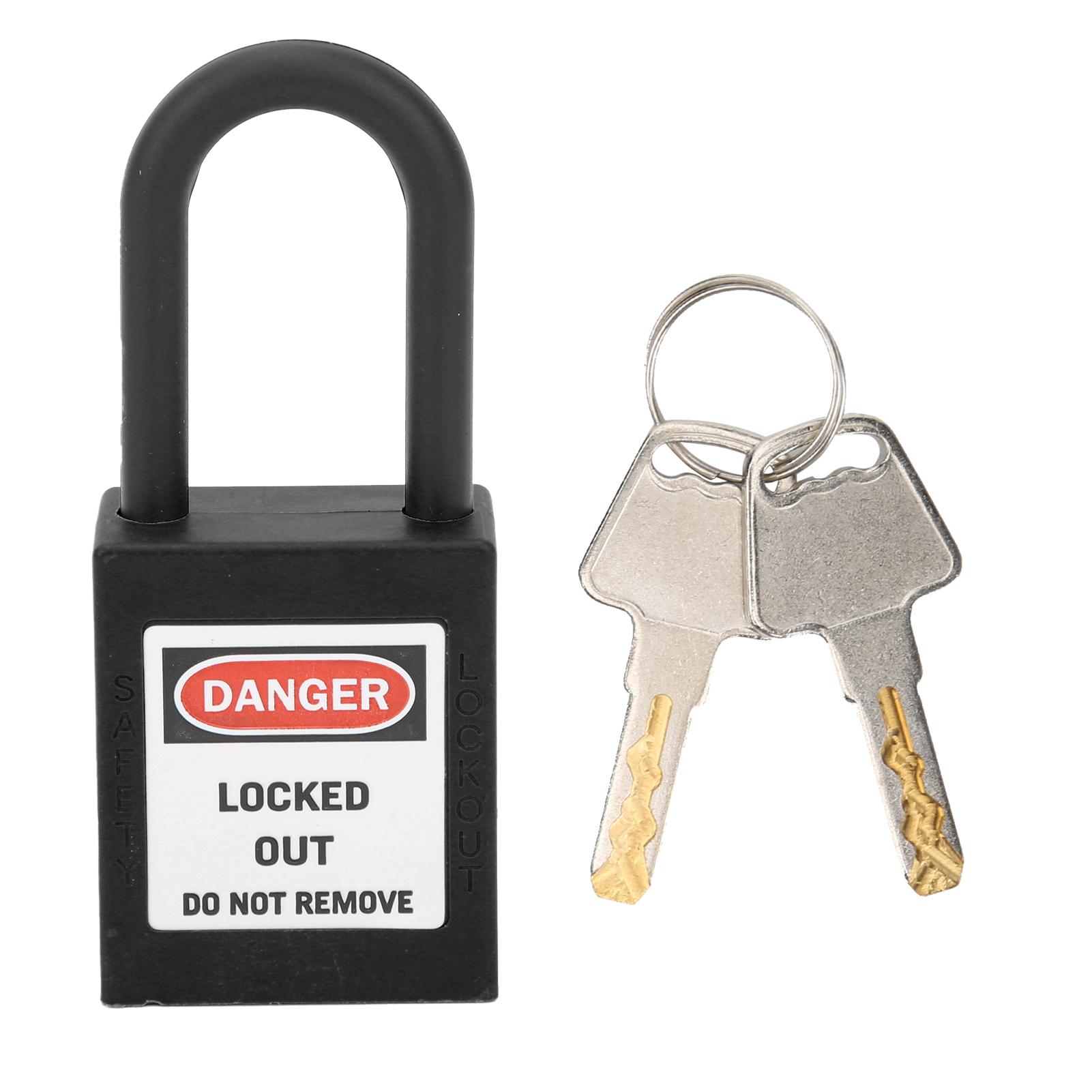 

38mm Lockout Tagout Lock Nylon Erosion Proof Insulated Safety Padlock with Key чёрный