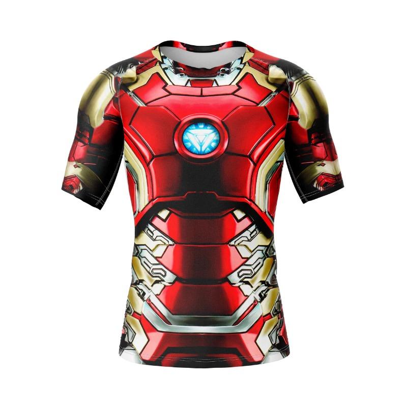 2026 New Men T-shirt Summer Casual Iron Man Armor 3D Printed Kids Adults Cosplay T-shirt Short Sleeved Plus Size Tops Clothing