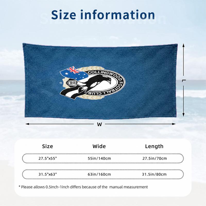 Collingwood Football Club Microfiber Beach Towel Quick Dry Sand Free Lightweight Beach Towels for Travel Swimming Camping