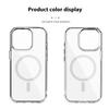For iPhone 15 Pro Magnetic Case 1.5mm Thickness TPU + PC Clear Phone Back Cover