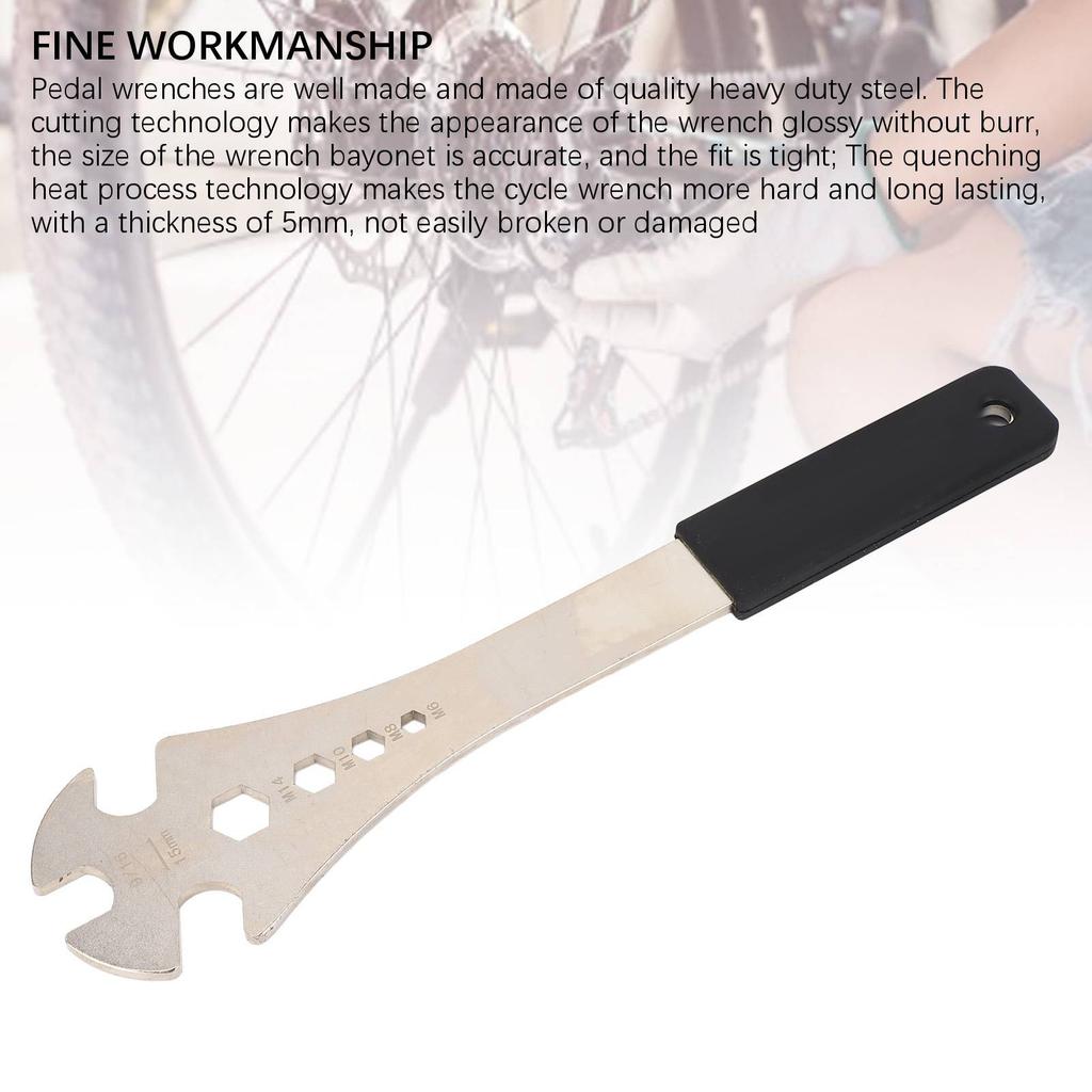 Cycle Pedal Wrench Mountain Road Cycling Universal Extra Long Handle Multifunctional Removal Tool 15mm