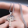 European and American Hollow Tree of Life Necklace Stainless Steel Tree Pendant Personalized Versatile Accessories