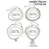 Ingemark 4Pcs/Set Trendy Imitation Pearls Metal Heart Pendant Bracelets Women Creative Sliver Color Cube Chain 2026 New Jewelry