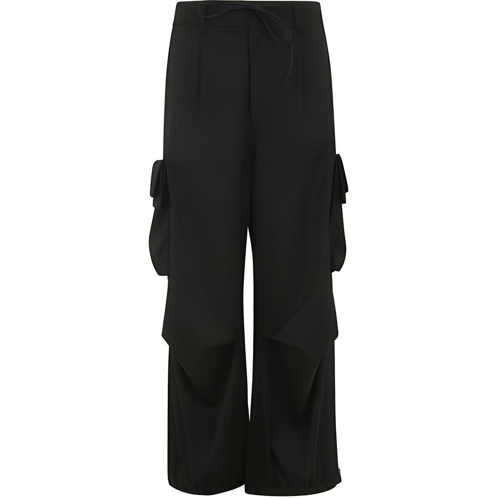 Y-3 Elastic High-Waisted Loose Cargo Pants Women Pants Black IN4373