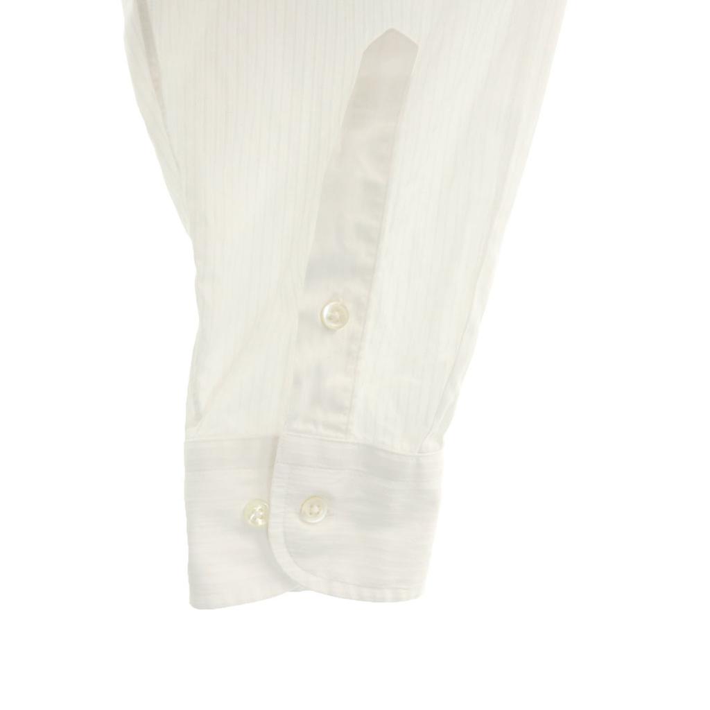 LANVIN made in Japan Striped Pattern Long sleeve shirt 41-80 White Men's Used