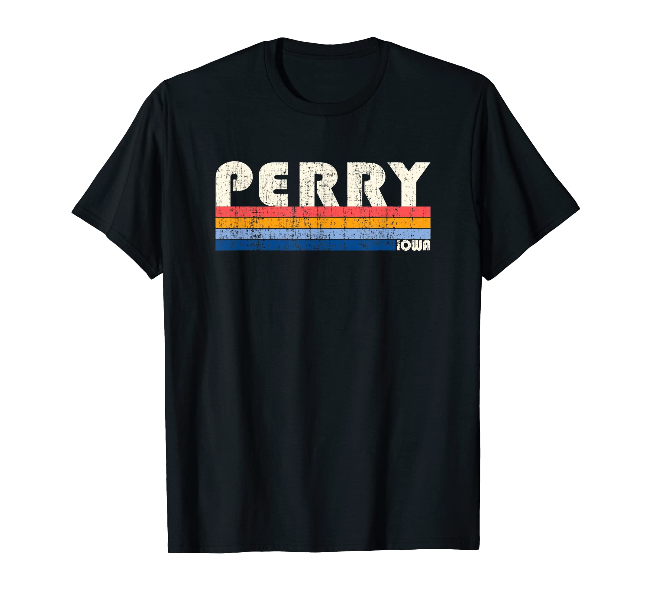 

Vintage Retro 70s 80s Style Hometown Iowa Perry s T-Shirt чорний