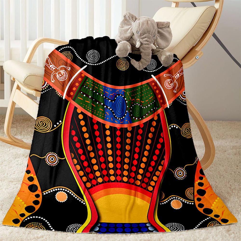 Australian Aboriginal Style 31 Blanket Soft & Cozy Perfect for Livingroom Sofa Chair Four Seasons Universal Stylish Decor