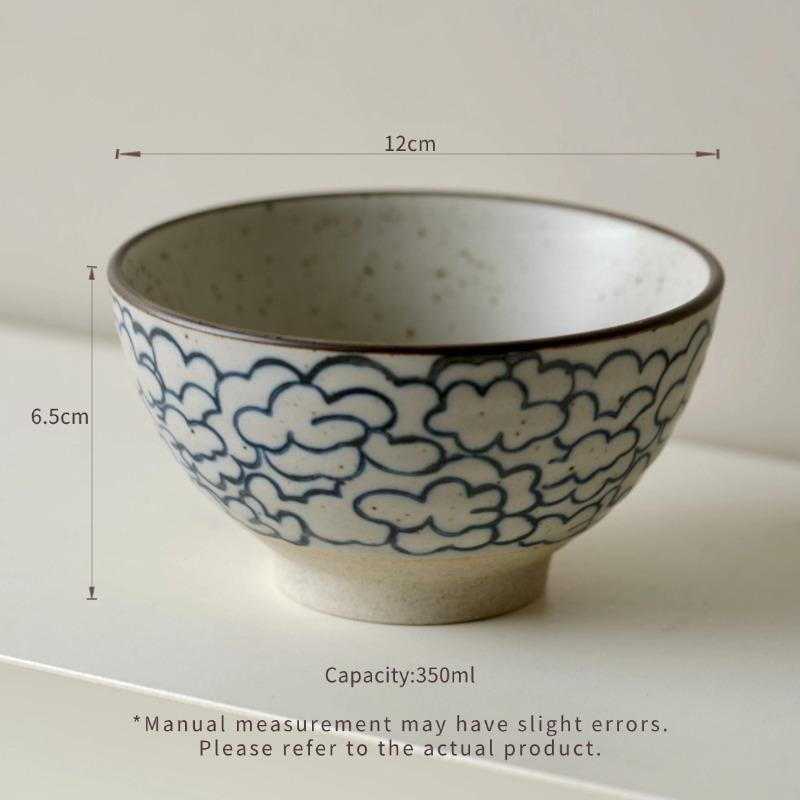Creative Handmade Ceramic Vintage Rough Rice Bowl Dessert Breakfast Yogurt Oatmeal Party Tableware Eco-Friendly Dishwasher Safe