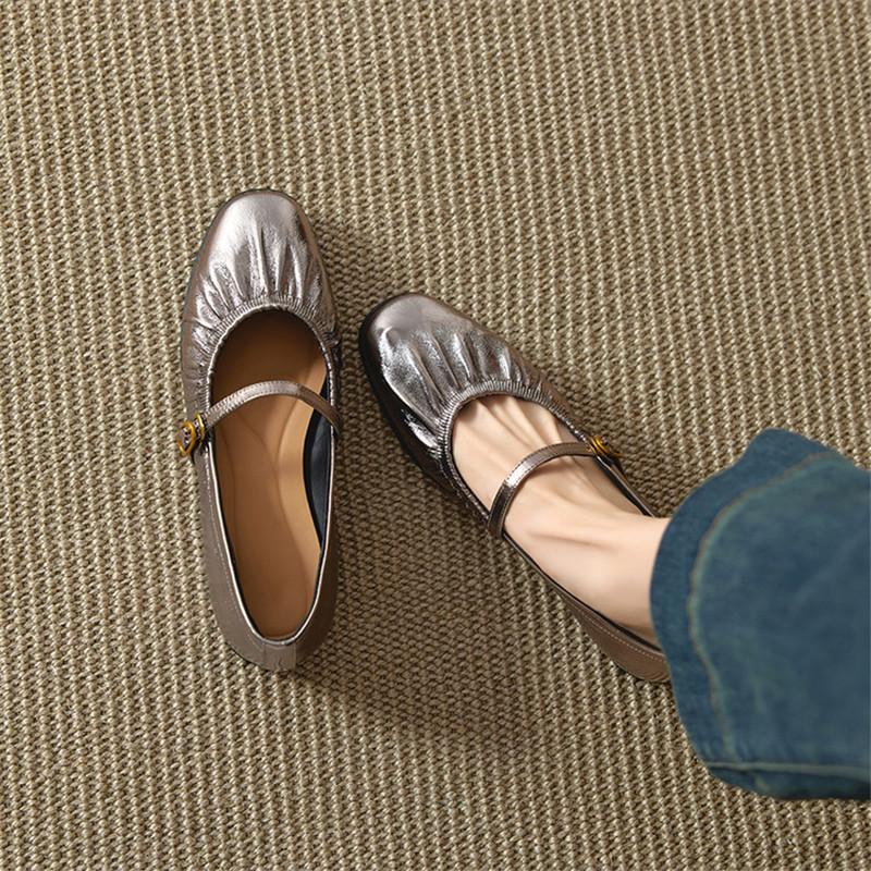 Fashion New Spring/autumn Genuine Leather Women Shoes Mary Jane Shoes Round Toe Shoes for Women Fashion Concise Low Heels Women Pumps