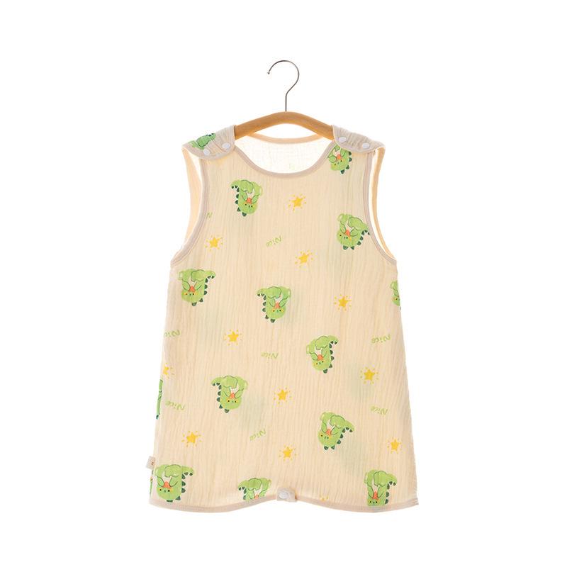 Pure Cotton Gauze Sleeveless Baby Sleeping Bag for Newborns - Anti-Kick Quilt for Summer