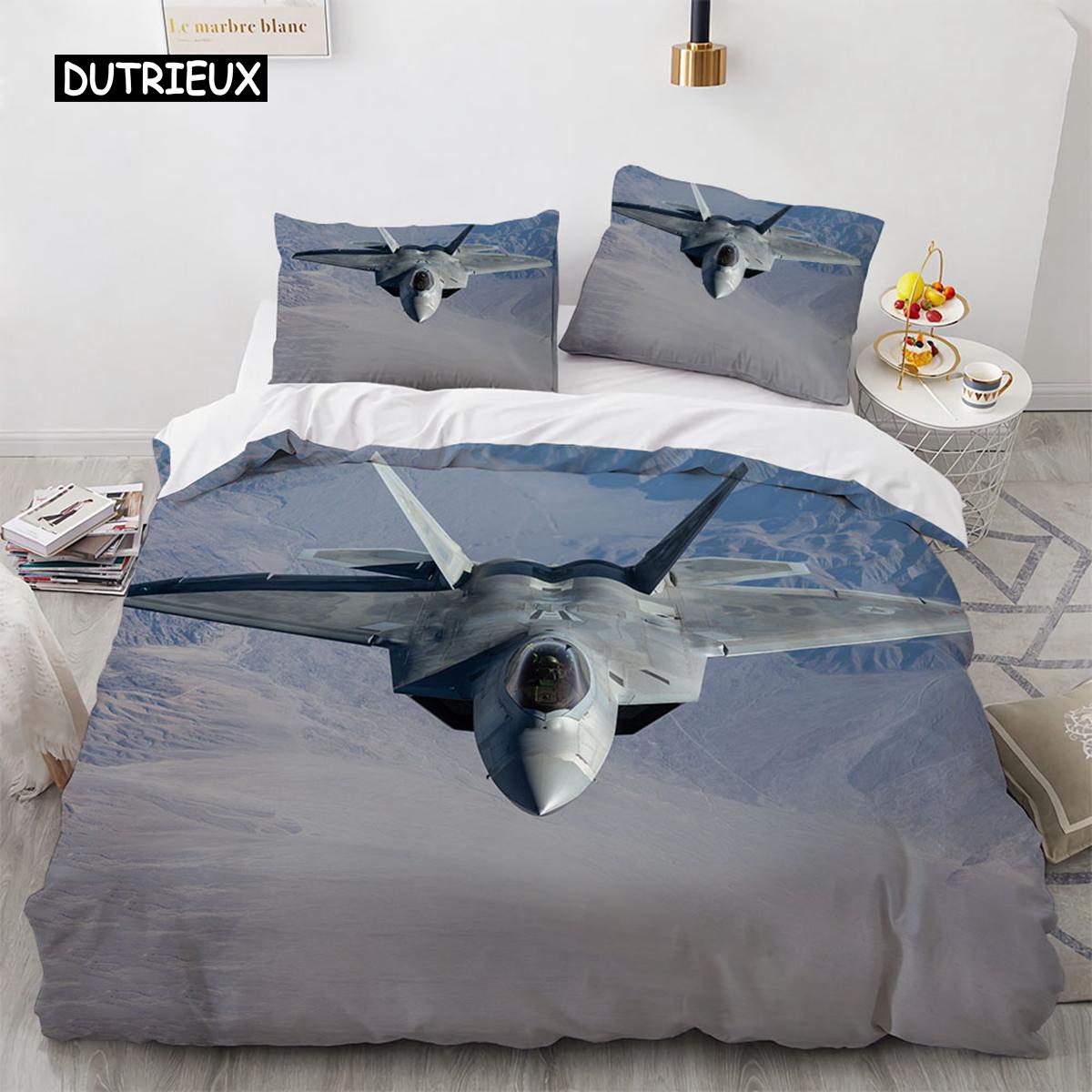 

Пододеяльник с изображением истребителя King Queen, комплект постельного белья с изображением военных самолетов, для детей, мальчиков, мужчин, для самолетов на закате, полиэстеровое одеяло EU single(135x200cm)