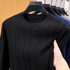 Men S Cotton Knitted Sweater Long Sleeve Round Neck Pullover