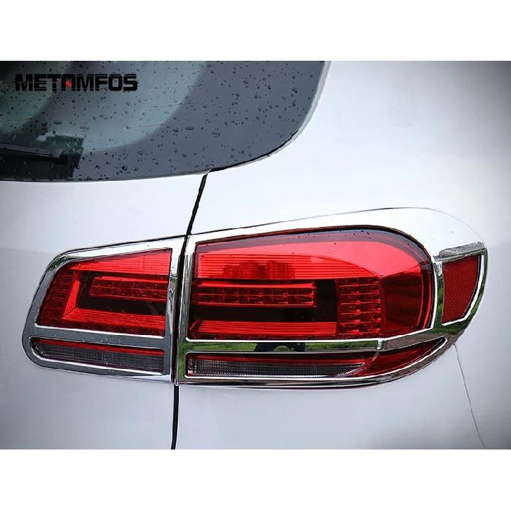 For Volkswagen VW Tiguan 2012 2013 2014 2015 5dr Hatchback Chrome Rear Light Lamp Cover Trim Taillamp Frame Car Accessories