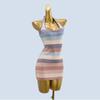 Pure Desire Sexy Stripes Halter Spaghetti Straps Six Wool Dress Women's Spring Summer Sexy Open Back Slim Fit Package Hip Skirt