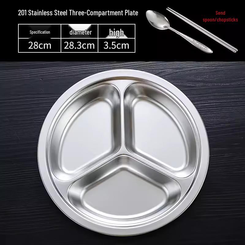 

Stainless Steel Partitioned Lunch Plate