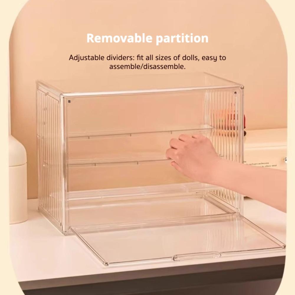 Transparent Acrylic Display Case Magnetic Closure Large Capacity Collectible Storage Box for Figurines Desktop Organizers Box