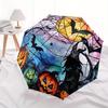 Halloween Stained Window Film - Spooky Decor for Your Home!Umbrella, Portable 3-Fold Compact Umbrella,Christmas Gift ES594