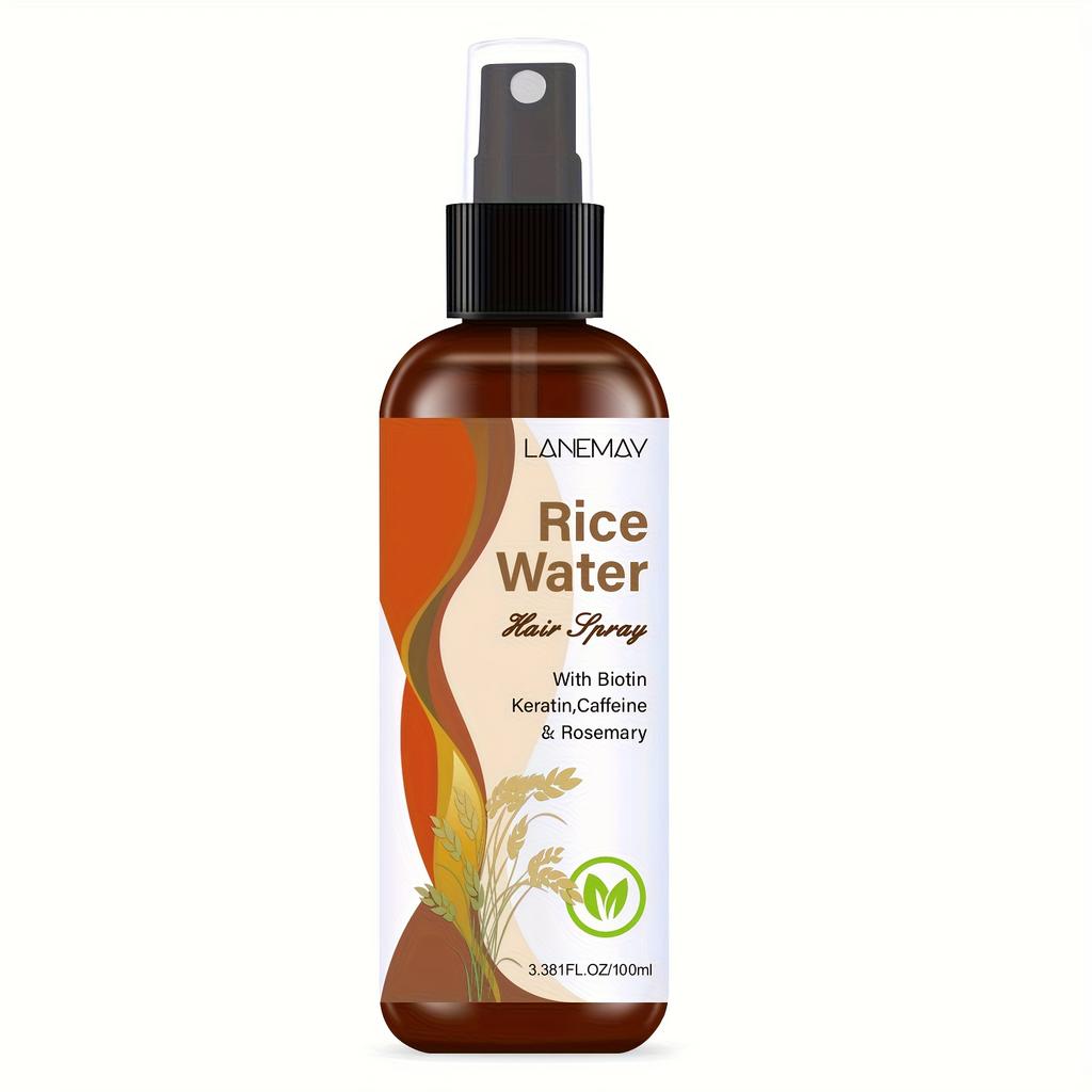 Rice Water Hair Spray - with Biotin,Keratin,Caffeine & Rosemary,Smooths Hair and Reduce Tangles,Heat Protection and Add Hair Shine