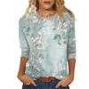 Flower Graffiti 3D Digital Printing Women's Fashionable and Personalized Round Neck Long Sleeved T-shirt