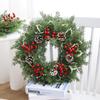Red Berry & Pine Cone Christmas Wreath: Festive Home Decor with Pine Needles & Vine
