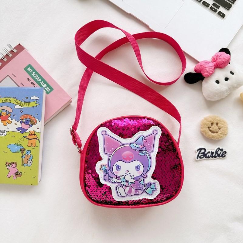 Kids Crossbody Bag With Pu Material And Glitter Design For Girls** Characters Included)