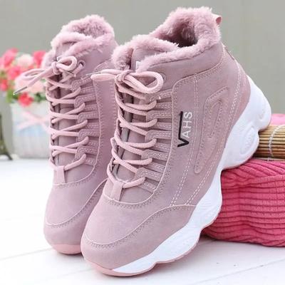 Neue Designer Damen-Sneaker Warme Baumwollschuhe Rutschfeste Damen-Schneestiefel Winter Flache Schuhe Bequeme High Top Damen-Schuhe