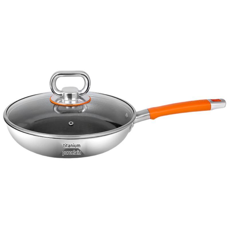 ASD 28CM 3-Layer Composite Steel Frying Pan with Lid