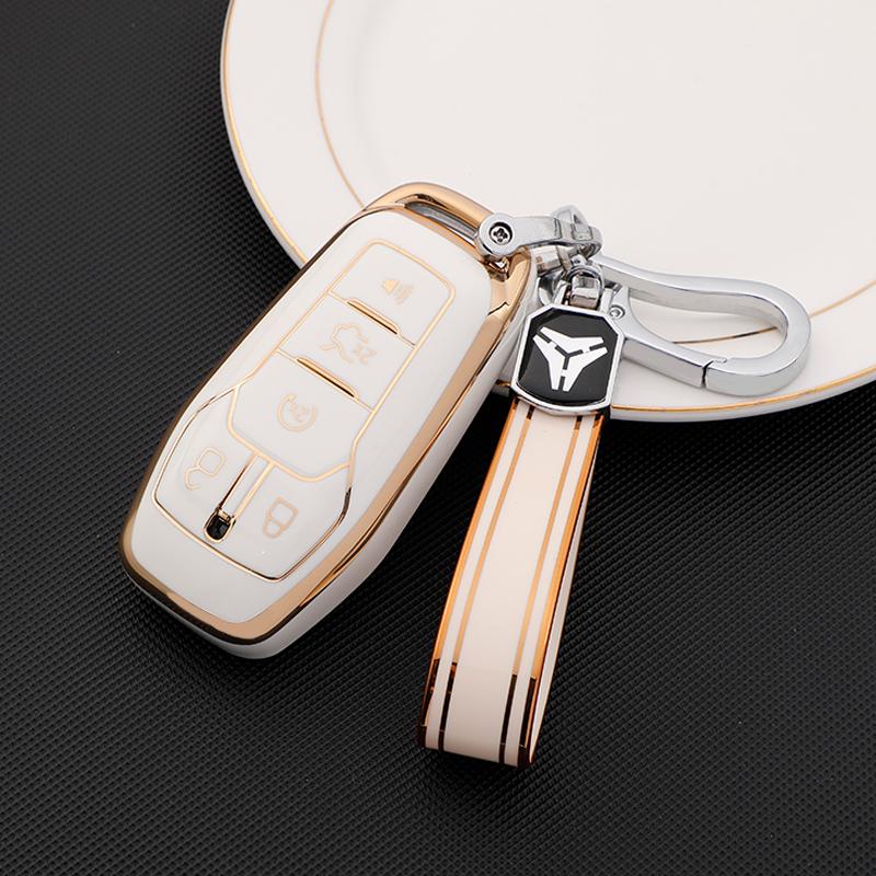 Car Key Cover Case for Ford Fusion Mondeo Mustang F-150 Explorer Edge 2015 2016 2017 2018 Car Styling Key Protection Keychain