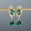 Geometric Water Drop Blue Zircon Earrings, Fashionable, Elegant, Luxurious and High-end Women's Earrings