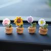 Mini Crochet Flower Potted Tulip Sunflower  Plum Blossom Artificial Flower Handmade Desk Decor Day Gift Wedding Guest Gift