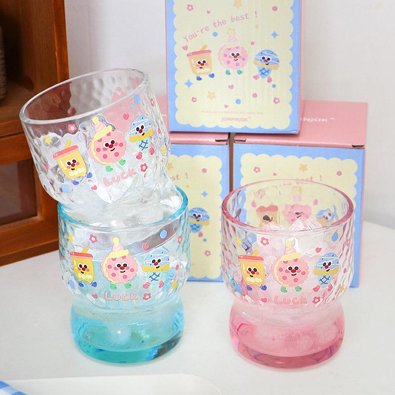 Cartoon Glass Angel Cute Home Cartoon Surrounding Juice Cup Drinking Water Couple Glass Gift