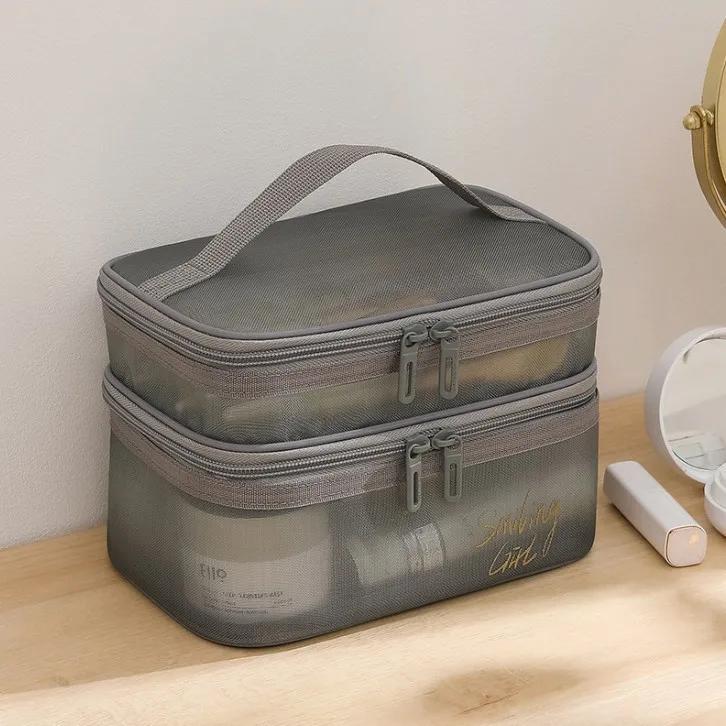 Multi-functional Minimalist Toiletry Bag Portable Large Capacity Makeup Bag Palace Style Cosmetics Storage Bag