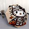 Mummy Halloween Hello Kitty Automatic Folding Umbrella with Sturdy Iron Frame, Portable Compact Travel Umbrella All-Season Use Parties002