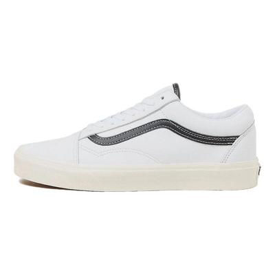 Old Skool White Black Leather Unisex Sneakers VN0007NTYB2
