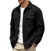 Autumn and Winter Heavyweight European and American Men's Loose and Casual Multi Pocket Plus Velvet Lapel Jacket Jacket Jacket