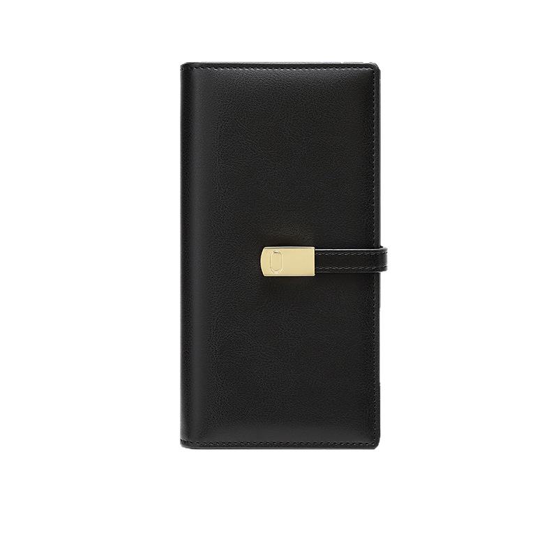 2025 RFID Anti-theft Women's Bifold Wallet with Money Clip, Korean Style, Multiple Card Slots, Long Design