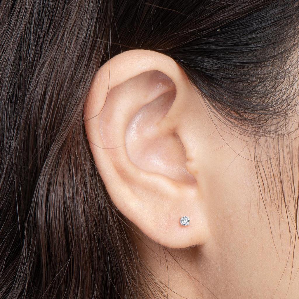 D-Color Moissanite Stud Earrings with Micro-Paved Four-Prong S925 Sterling Silver