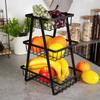 Black metal fruit basket, 3-tier