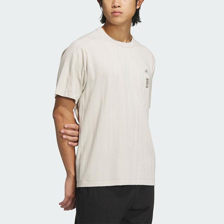 Adidas Wuji Jacquard Tee Men Tops Brown IW1517