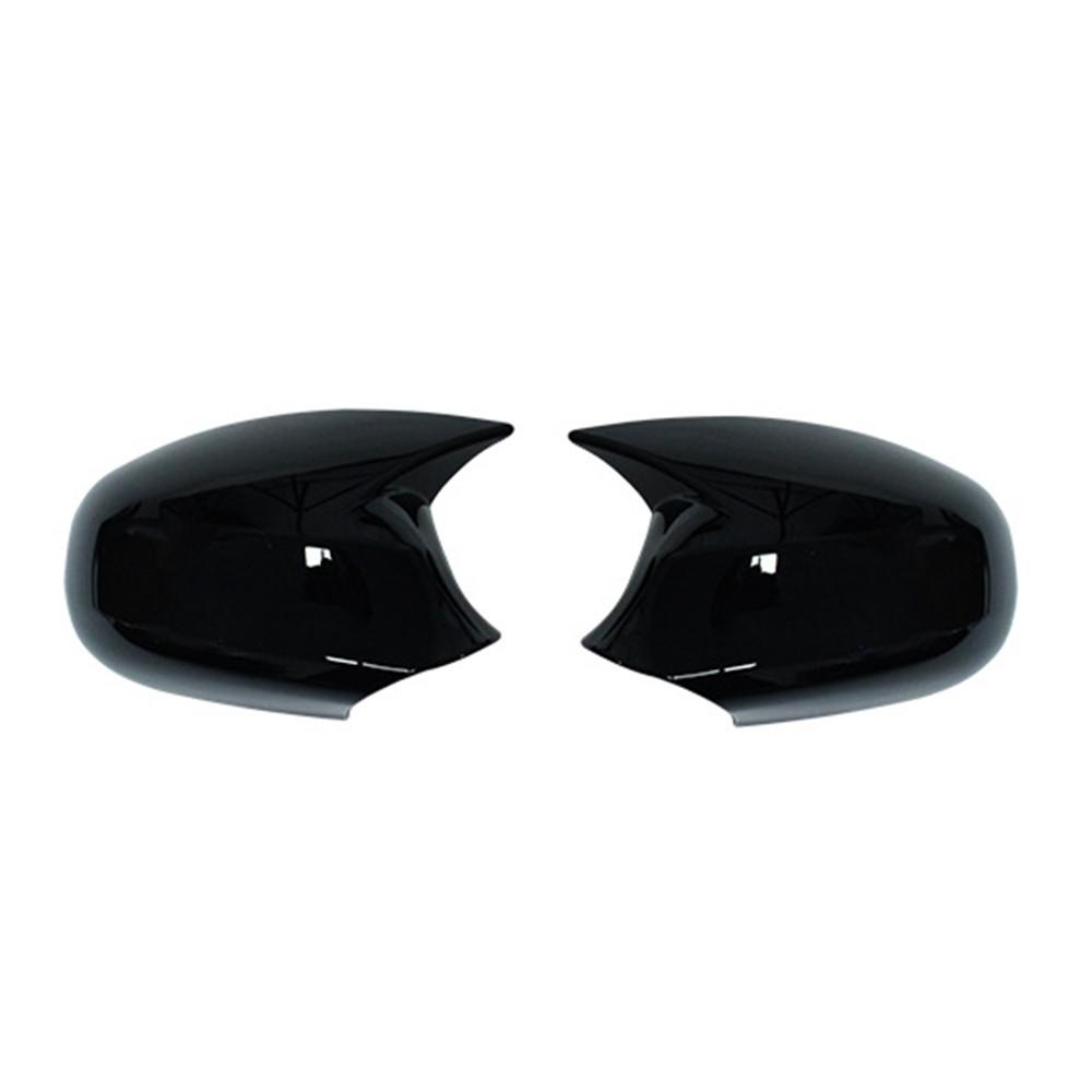 For BMW 1 3 Series E87 E88 E81 E82 E90 E91 E92 E93 07-11 Car Rearview Side Mirror Cover Wing Cap Exterior Door Trim ABS Adhesive Gloss Black