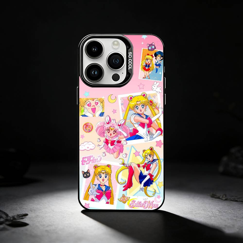 S-Sailor Moon Anime Phone Case For iPhone 17,16,15,14,13,12,11 Plus,Pro Max,XS,Colored silver phone case