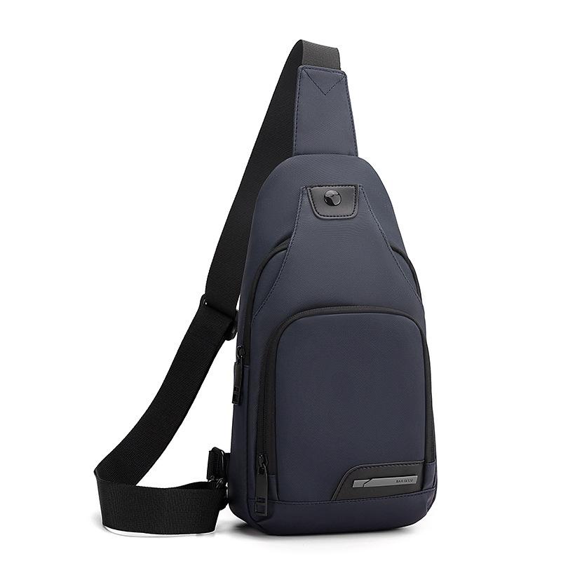 Men's popular breast bag, leather film, sports shoulder bag, student messenger bag, casual going out, mobile phone bag, shoulder bag.
